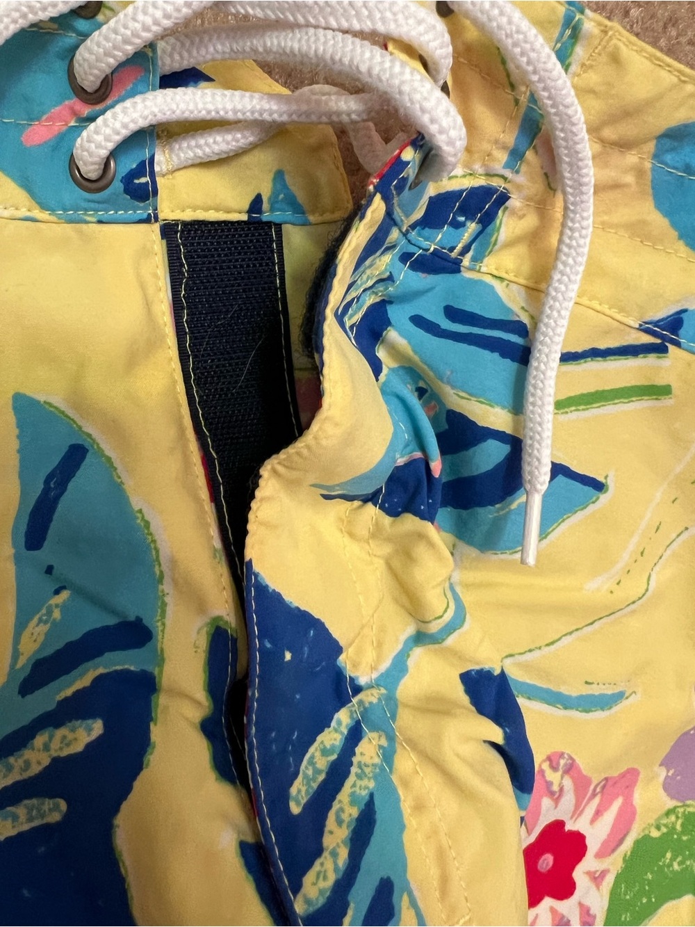 Vintage Polo Sport Ralph Lauren Yellow Floral Swim Trunks Size 32 - Picture 6 of 6